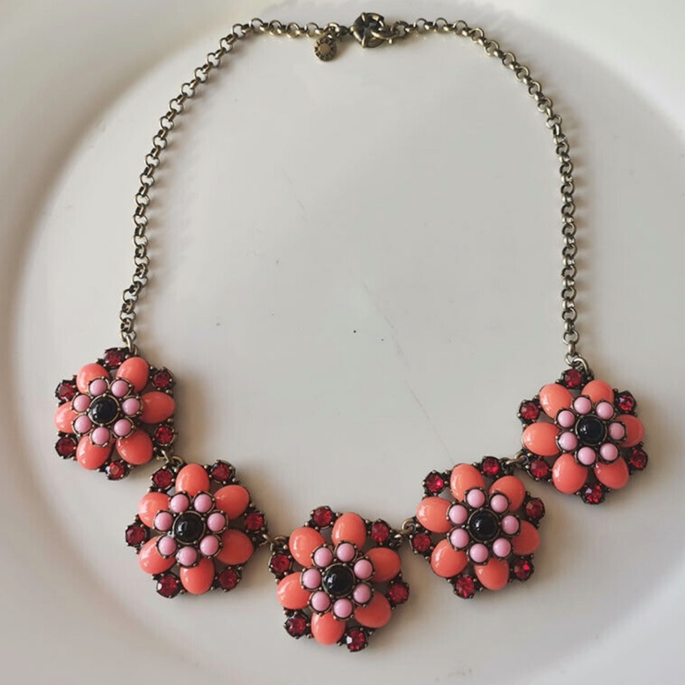 J Crew Floral Pink Necklace